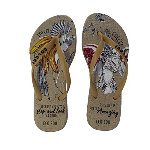 Chinelo Rio fauna Ecosoul - Bege - 33-4