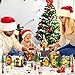 Woanger 29 Pieces Christmas Village Set LED Lighted Houses for Christmas Village Xmas Scene Figurines Decoration Crafted Poly Resin Collectables for Holiday Party Decor