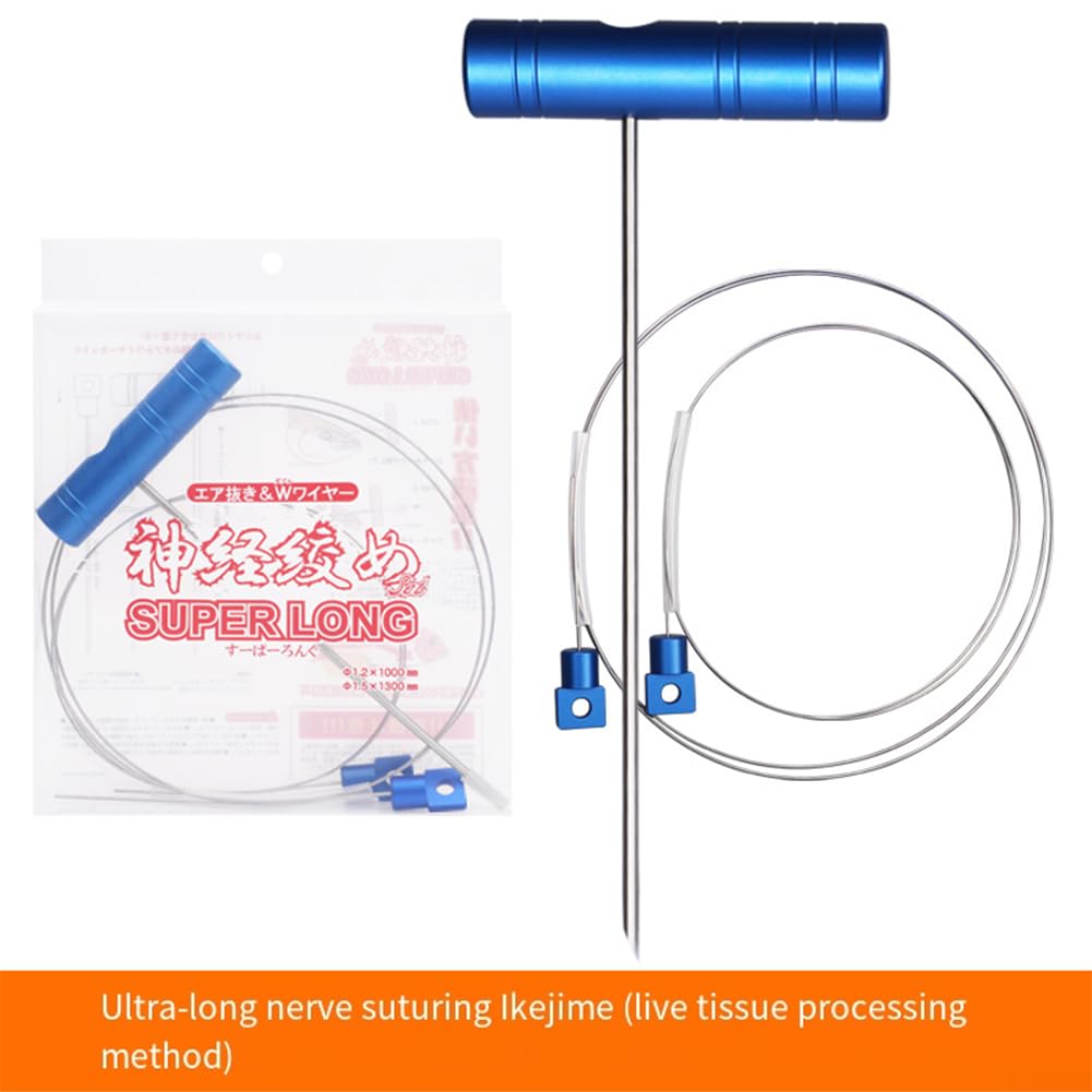 Ikejime System für große pelagische Fische wie Yellowtail Red Drum White Bass mit Edelstahldrähten und Präzisionsnadel (blau)