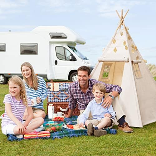 Lavievert Natural Canvas Teepee Tent, Gifts Playhouse for Kids, Foldable Play Tent for Girls/Boys Indoor & Outdoor Playing 7 51TCYGb9TAL. AC