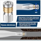 NUTKIT Zestaw do czyszczenia rur, 10 m, uniwersalny wąż do czyszczenia rur, zestaw z adapterem, dyszami sztywnymi i obrotowymi, wąż wysokociśnieniowy, kompatybilny z myjką