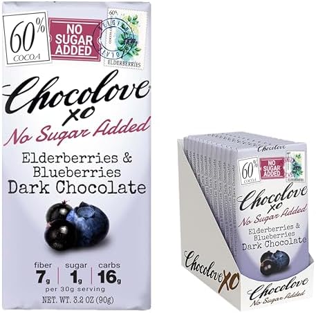 Amazon.com : Chocolove XO Elderberries and Blueberries Dark Chocolate