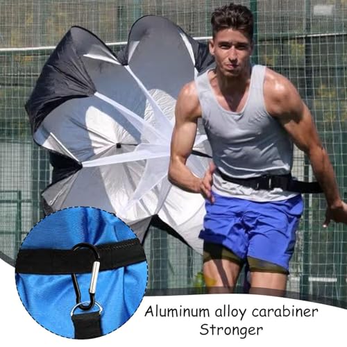 HDGSAFD 1 Widerstandsschirm Und 2 Karabiner, Krafttrainings-Requisiten, Fitness-Regenschirm, Widerstandsschirm Für Das Lauftraining