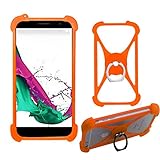 ABCTen Case for M-Horse M2S C9 Pro/MiGueR 7S Plus M1 R15 Plus R17 Silicone Bumper Case 360° Rotate Ring Grip Case Shockproof Protective Back Cover for LG G8 ThinQ X Power 3 X5 2018(Orange with Ring)