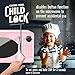 Nostalgia Retro Microwave Oven 0.7 Cu Ft, 700-Watt Countertop Size with Glass Turntable, Child Safety Lock, 8 Auto-Cook Programs, Digital Clock, Pink