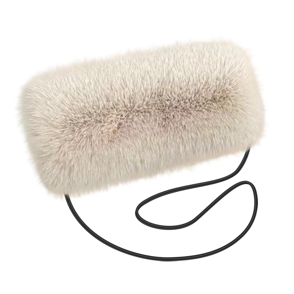 Kunstpelz Handmuff Für Erwachsene – Warmer Plüsch-Handwärmer Mit Riemen, Für Winter & Outdoor