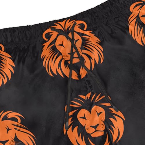 Men's Swim Trunks Size S Lions Wallpaper with Mesh Lining Soft Breathable Quick Dry Beach Shorts4