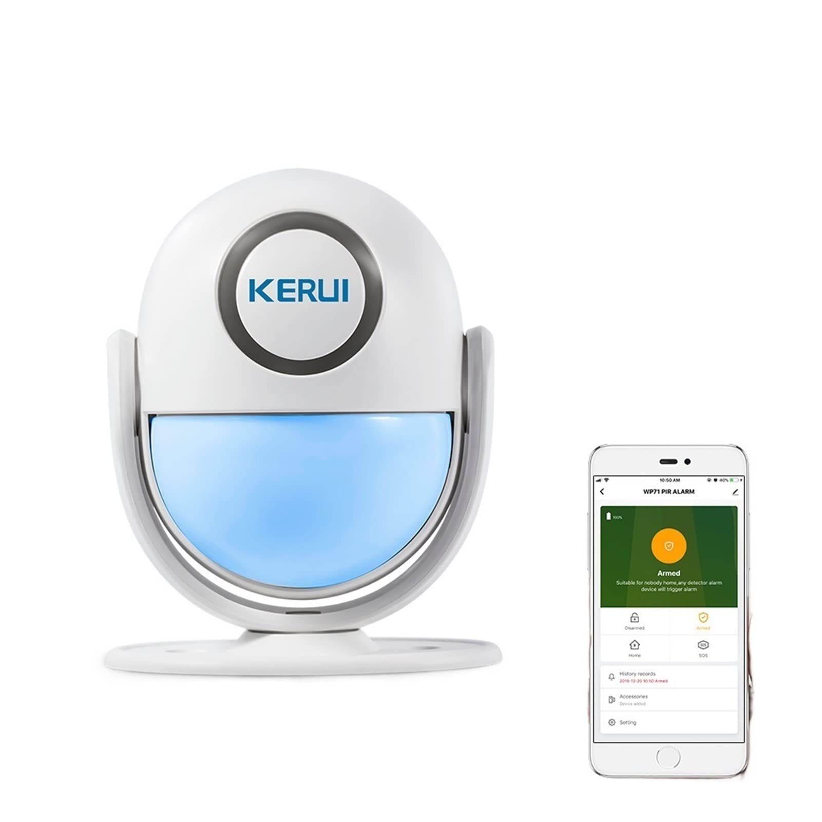 Kit Alarma Casa, Tuya Smart Home Security WIFI Sistema de alarma funciona con Alexa 120 db pir Detector Puerta/Sensor de ventana Aplicación inalámbrica ladrón(KIT 8)