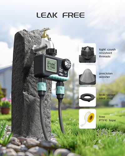 image for RAINPOINT Sprinkler Timer 2 Outlet, Water Timer for Garden Hose, Progr