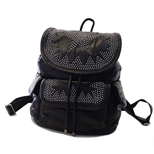 Sac à dos rivetage en cuir au style rock et élégance parisienne