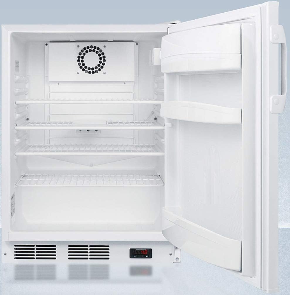 Summit Appliance Accucold FF6LWBIPLUS2ADA 24-Inch Wide Built-In All-Refrigerator - ADA Compliant; White; NIST Calibrated Temperature Display; Digital Thermostat; RHD (Right-Hand Door Swing)