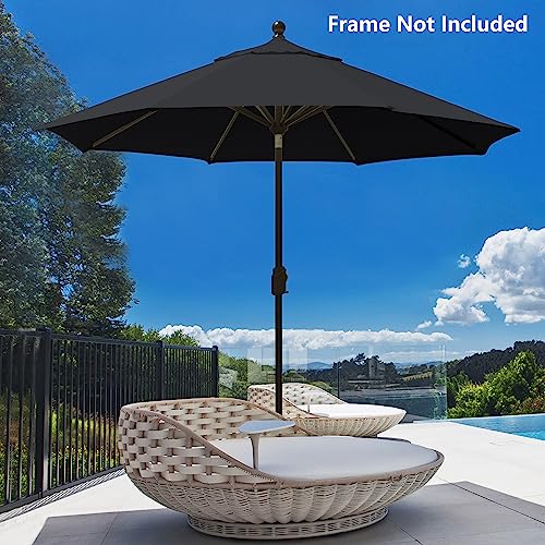 Eliteshade Usa Sunumbrella 9Ft Replacement Covers 8 Ribs Market Patio Umbrella Canopy Cover (Canopy Only) (Black) #TOP4