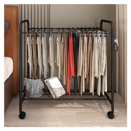 LULUMAIC Pantalones de Pantalones de pie con 24 Perchas y Ruedas móviles Estante de Organizador Multifuncional para Jeans Bufandas Faldas de Secado portátil para Almacenamiento