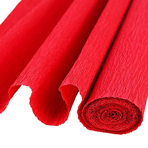 90G Premium Crepe Paper Roll 20In Width, 98In Length Streamer Diy Paper Flower Craft Party Hanging Decor (40-Red) #TOP5