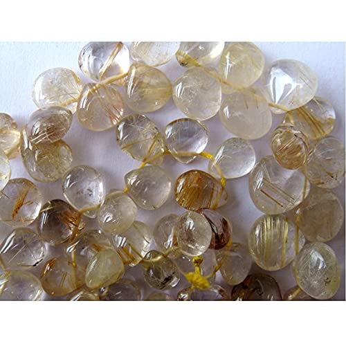 Quartz rutilé doré perles de sagesse naturelle en forme de poire pour amulette unique