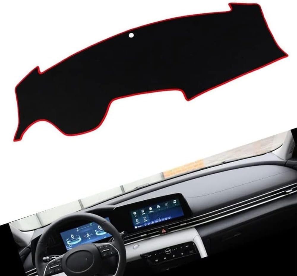 DdaiXQ Car Dashboard Mat For Hyundai Elantra 2021, Anti Slip Anti Glare Dustproof Dashboard Cover Pad Protector Dash Cover Sunshade Dashmat