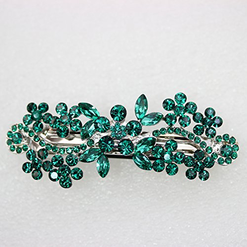 Faship Gorgeous Emerald Green Crystal Hair Barrette Clip #TOP1
