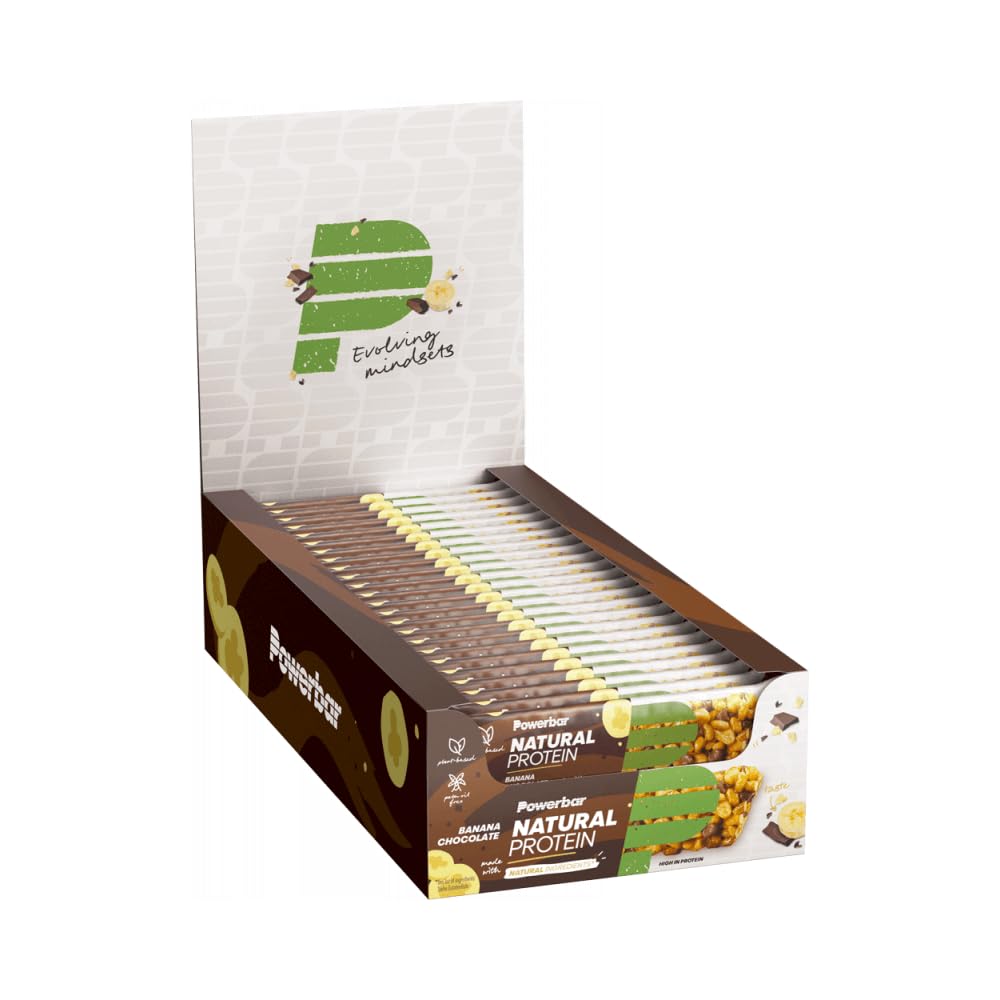 PowerBar Natural Protein Banana Chocolate 24x40g - Barrette di Proteine Vegane + Ingredienti Naturali