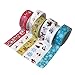 Healifty 6 rotoli di nastri di carta washi set largo nastro adesivo elemento natalizio motivo cartoon adesivi decorativi confezione regalo fascia per fai da te festa di natale bomboniere regali