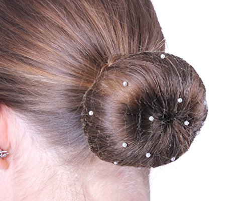 Filet à cheveux invisible perle marron accessoire chignon chic - 2