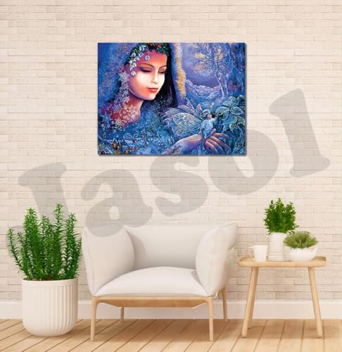 Image of Jasol Diamond Painting Kit, 40x30 Cms, Full Drill, 5D Crystals, Home Wall Decor Gift Set (Forest God M45002)