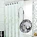 YUYIKES Shower Curtain Hooks Diamond Shape Shower Rings/Round Acrylic Decorative Rhinestones Bling Rolling Bathroom Bath Set of 12 Rings