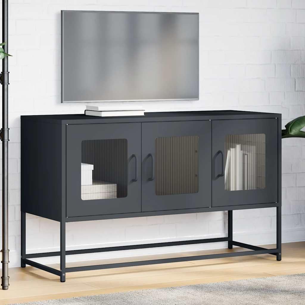 Mobile TV antracite 100,5 x 39 x 60,5 cm in acciaio