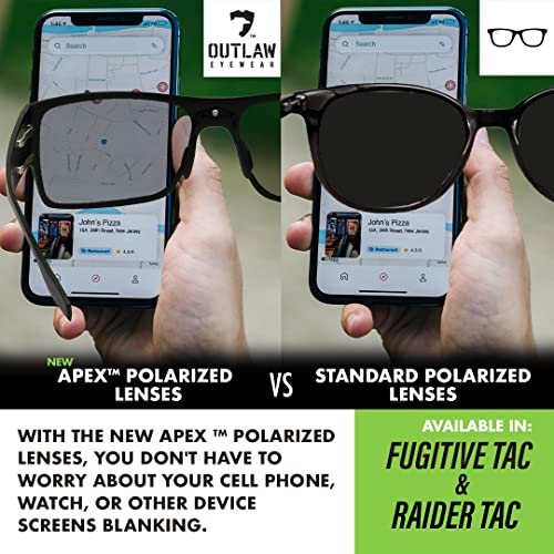 Image of OutLaw Eyewear Fugitive Aluminum Tactical and Motorcycle Sunglass, ANSI Z87.1 Impact Protection USA