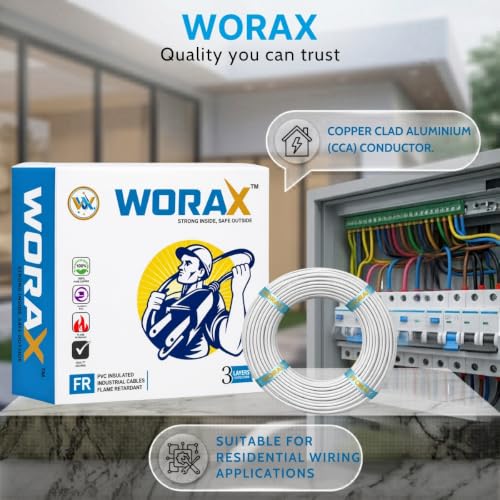 Image of WORAX 0.75 sqmm 91 Metre CCA Copper Multi Strand Gauge 10 No. (White)