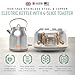 Haden Heritage 4 Slice Wide Slot Stainless Steel Toaster Bundled with 1.7 Liter Stainless Steel Electric Water Kettle, Steel & Copper