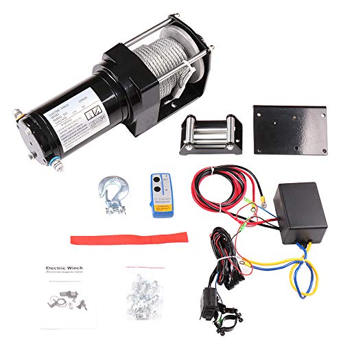 OCPTY Winches Waterproof Offroad 2500 lbs Load 12V Electric Winch with