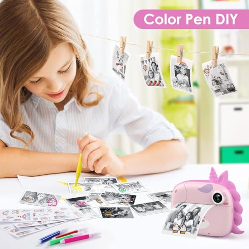 Image of Kids Instant Print Camera for Girls Boys 3-12 Years Old - Selfie Digital Camera with Print Paper, 32G Card, 2.5K Video, Color Pens for DIY - Fun Gift (CAM40)