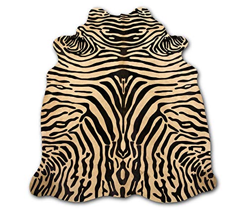 Zerimar Alfombra Piel de Vaca Natural Teñido Cebra | Medidas: 225x170 cm | Alfombra Salón | Alfombra Decoracion | Alfombra Dormitorio | Alfombra Natural