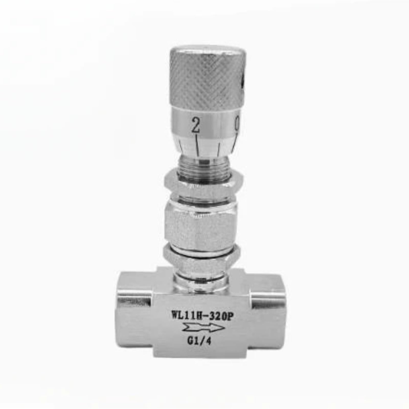 válvula, 1 Uds 1/8 "1/4" 3/8 "NPT 1/2" válvula de Aguja Acero Inoxidable 304 Controlador regulador micromedición for Agua Gas Aceite(3/8",G Thread-Straight)
