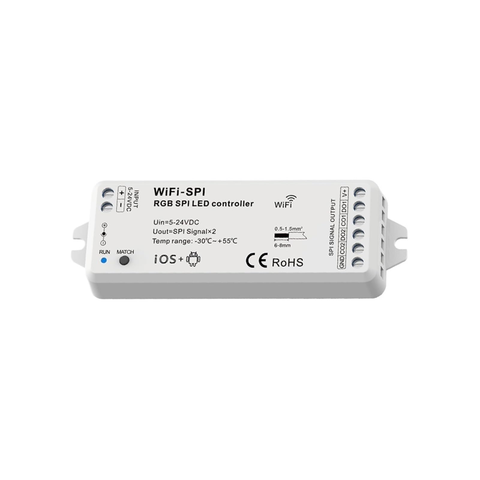 Contrôleur bande de lumière LED adressable avec télécommande longue portée