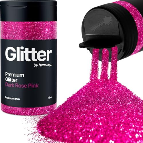 Dark Rose Pink Glitter Shaker, 130g Fine Glitter, Crafts 1/64 Metallic Flake Dark Rose Pink Sequins, Resin & Epoxy Crafts, Decorating, Halloween, Christmas Nail, Face, Hemway