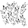Muursticker, 3D-vlindersticker, wanddecoratie, raamsticker, wandtattoos, afneembare papieren vlinder wandtattoos met…