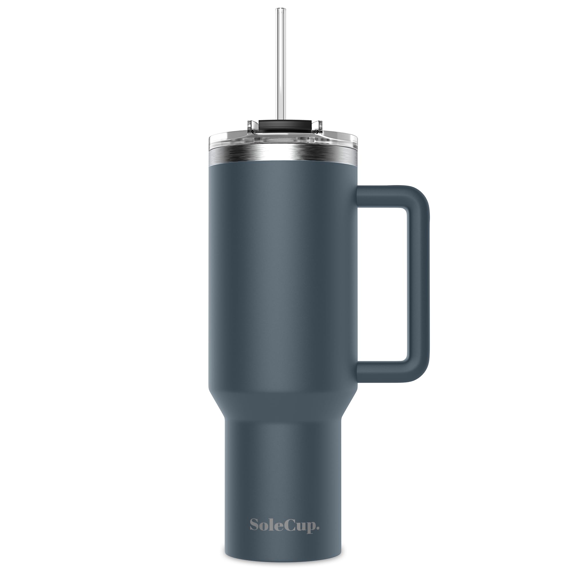 SoleCup. 40oz Travel Mug with Handle, Lid and Two Straws, Drinks Stay Hot for 8 Hours, Cold for 24 Hours