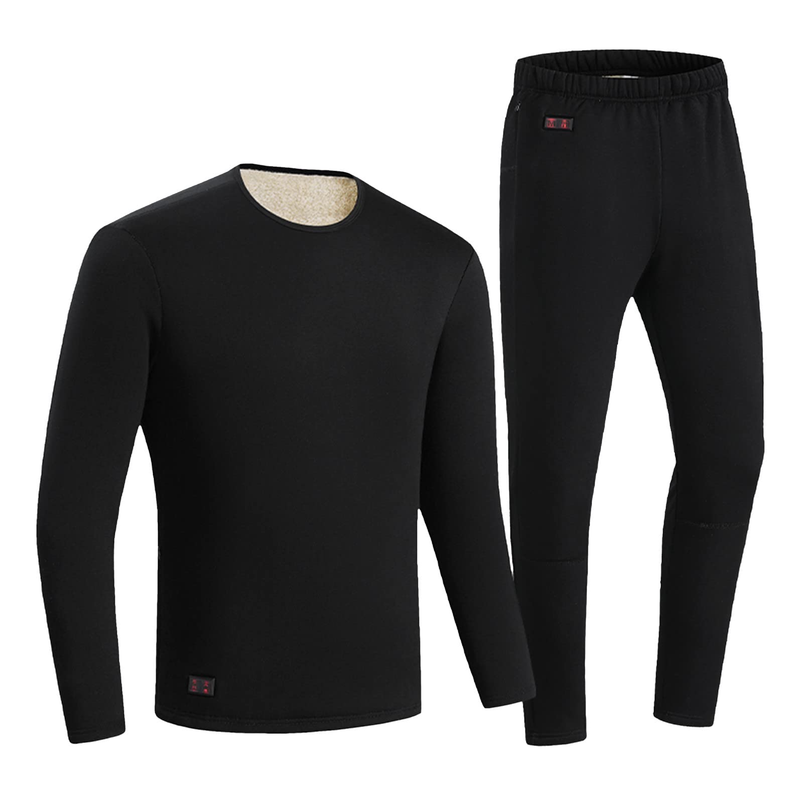 Electric Heating Thermal Underwear Set USB Heated for Men Winter Warm Fleece Liner Long Sleeve Top And Pants Set