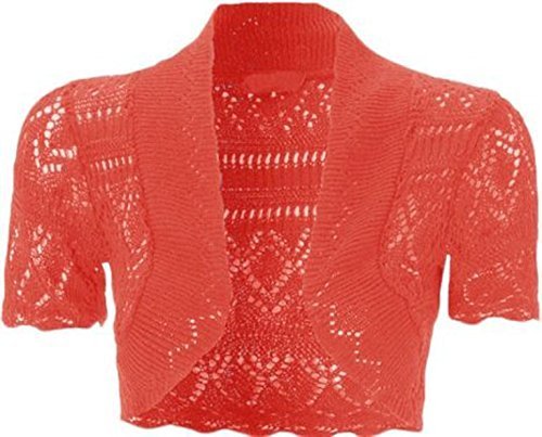 Bolero de punto para mujer de manga corta con tejido elástico adaptable tallas grandes 36-50