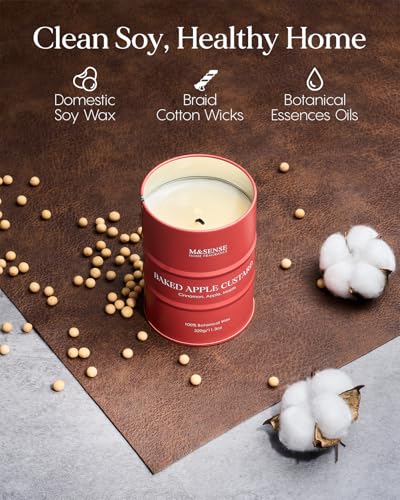 Image of M&SENSE Baked Apple Scented Candles Christmas Decor,Natural Non Toxic,Christmas Candle for Stress Relief Meditation Relaxing, Housewarming Gifts for Women Men, 11.3oz 70 Hour Long Burning