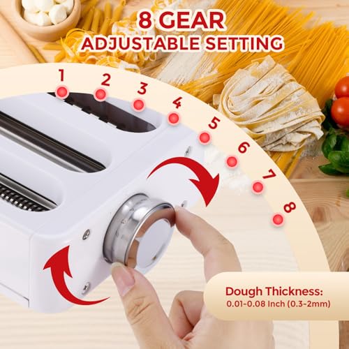 Image of Gomen Pasta Maker Attachment For KitchenAid Stand Mixer, 3 In 1 Pasta Roller & Cutter Attachment Set, Homemade Pasta Sheet, Spaghetti & Fettuccine Cutter Pasta Maker Accessories