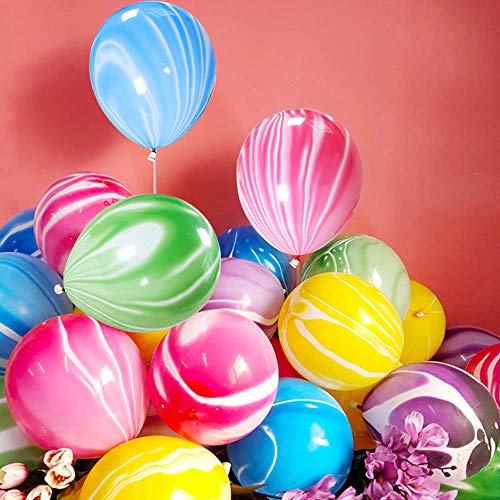 Image of 50pcs Pink Marble Balloons 12 Inch Marble Agate Latex Balloons for Pink Valentine Party Birthday Tie Dye Balloons Easter Decoration Wedding Baby Shower Festival Photobooth