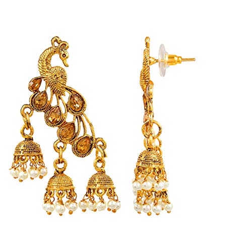 Pearl Jhumka/Jhumki Earrings Plated