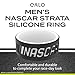 QALO Silicone Strata Ring for Men, NASCAR Black & White (Size 13) - Mens Race Day Bands - Premium Fashion Jewelry is Durable & Breathable Silicone Rings for Him