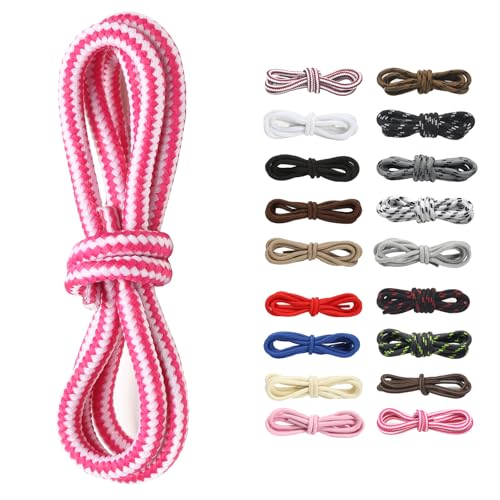 [Amerlery] �C�Ђ� �ەR �V���[���[�X 100cm 120cm 140cm 160cm 4mm�� �u�[�c�p �C�R Shoelaces 2����(4�{) �K���o�R�C�A�u�[�c�A��ƌC�A�J�W���A���V���[�Y (�s���N �z���C�g, 100cm)