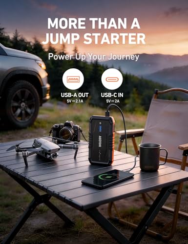 Image of AstroAI S8 Car Battery Jump Starter 1500A - Portable 12V Lithium Jump Box with 3 Mode Flashlight, Power Bank & Smart Jumper Cables - for 6.0L Gas and 3.0L Diesel Engines