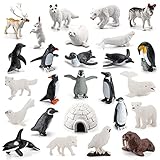 26 Stück Arktische Tierfiguren, Mini Arktische Tiere Spielzeug Set Realistische Tierfiguren Polarkreis Ozean Meerestierfiguren Spielset Für Kinder Lernspielzeug