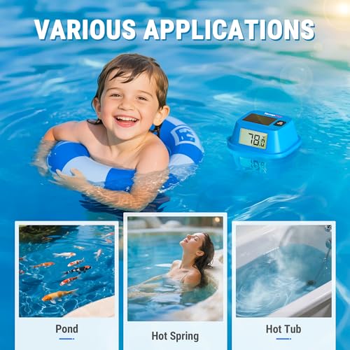 Image of TempPro Solar Pool Thermometer Floating Easy Read, IPX8 Waterproof Digital Pool Thermometer with 0.9 ℉ Accuracy, Water Temperature Sensor for Swimming Pool, Hot Tub, Cold Plunge (Previously ThermoPro)