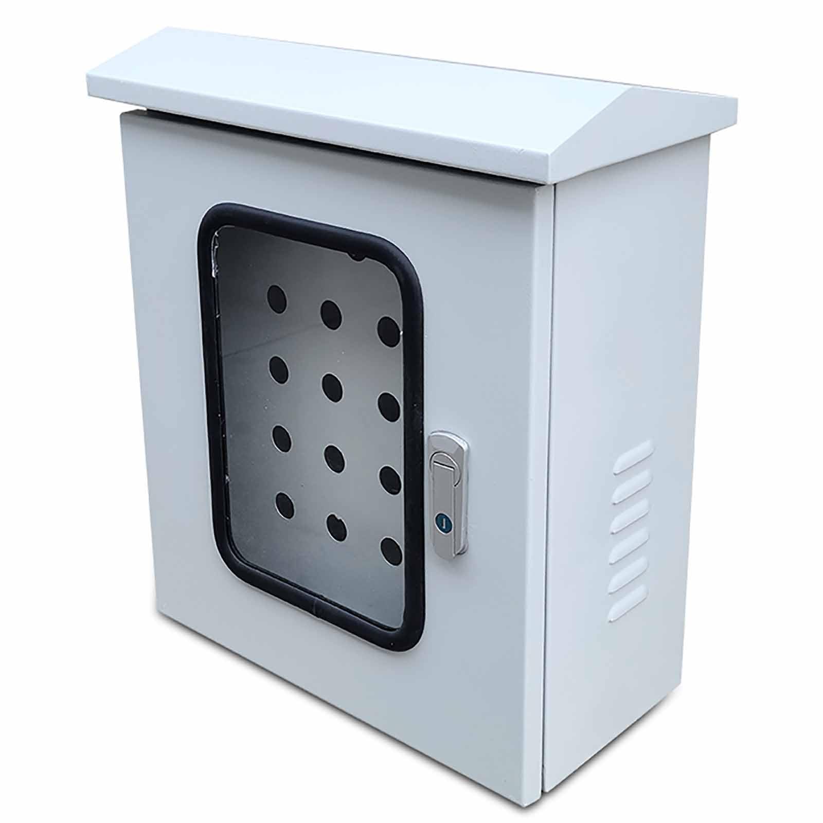 Verteilerkasten Aufputz, Verteilerschrank, Doppeltür Aufputz Verteilerdose, Ip65 Wasser- und Staubdicht, Stahlgehäuse mit Montageplatte und Schloss, Sichtfenster(40x30x25cm/16X12X10in)